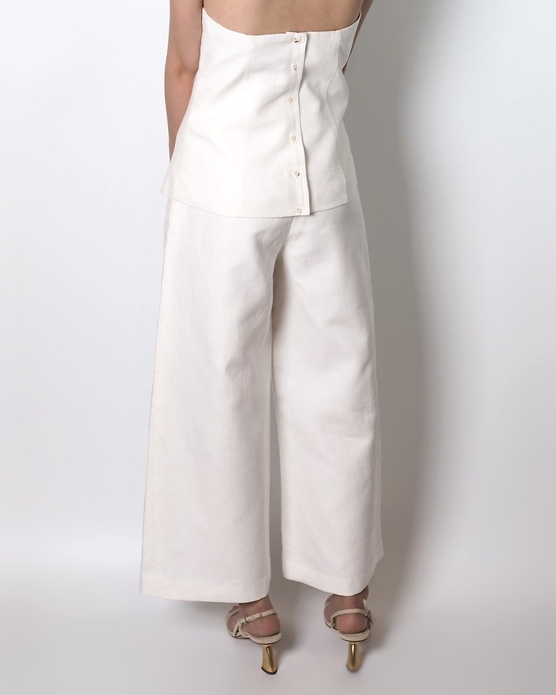 Pure White Hemp Wide Pants, Thai Hemp Collection 2021 New