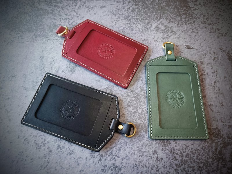 手作りレザー 金鞄銀（JIN HOU GIN）植物タンニンなめし革 本革 縦型IDケース カードケース ICカードケース 社員証 - 定期入れ・パスケース - 革 