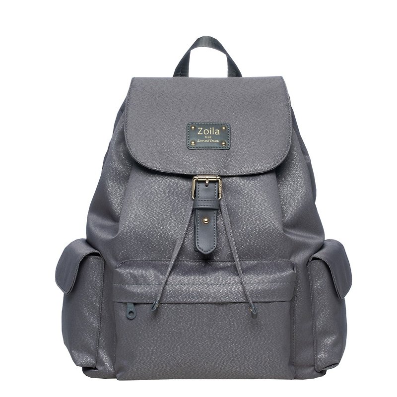 Style Backpack M Size (Shining Gray)_Fashion Backpack_Nursing Bag_Mother Bag - กระเป๋าแล็ปท็อป - ไนลอน สีเทา