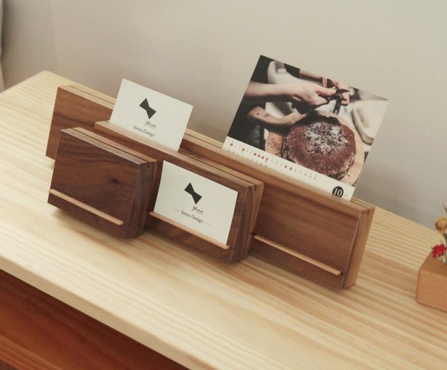 Printed Walnut Wooden Business Card Holder