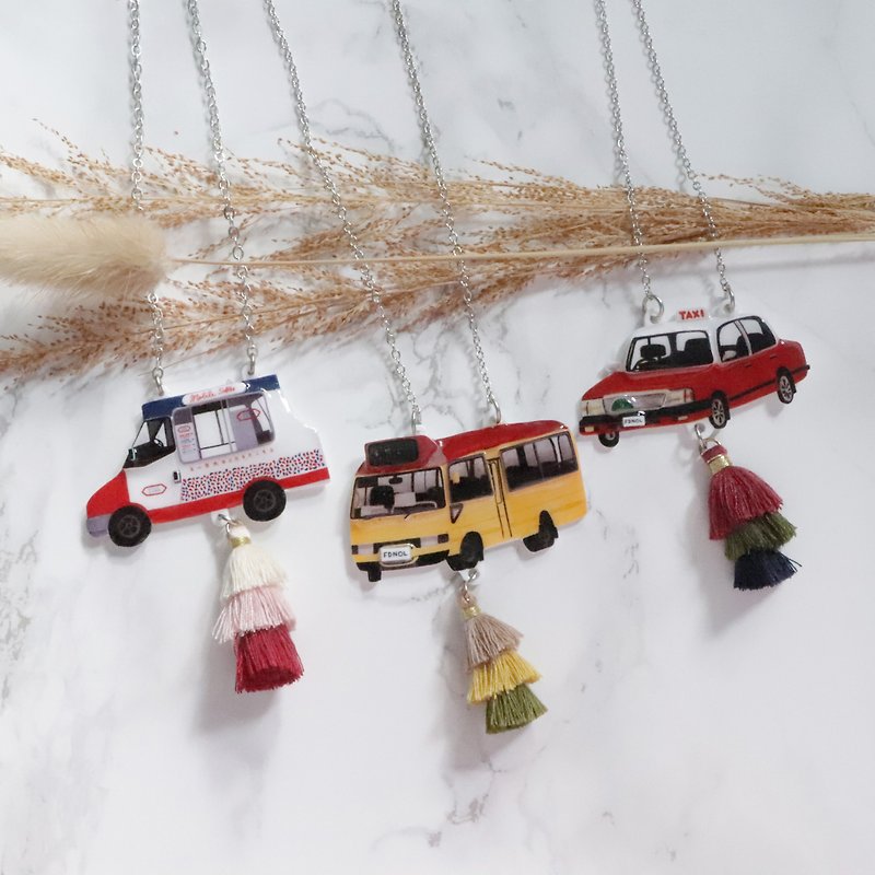 Hong Kong style ice cream truck/minibus/taxi necklace - Necklaces - Plastic 