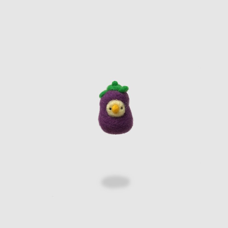Eggplant Chicken // Wool Felt Pins - Badges & Pins - Wool Purple