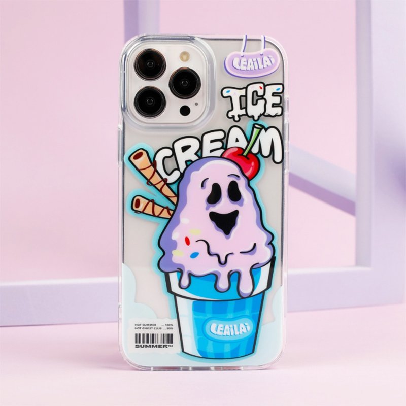 Ice Cream Ghost iPhone Case - เคส/ซองมือถือ - วัสดุอื่นๆ 