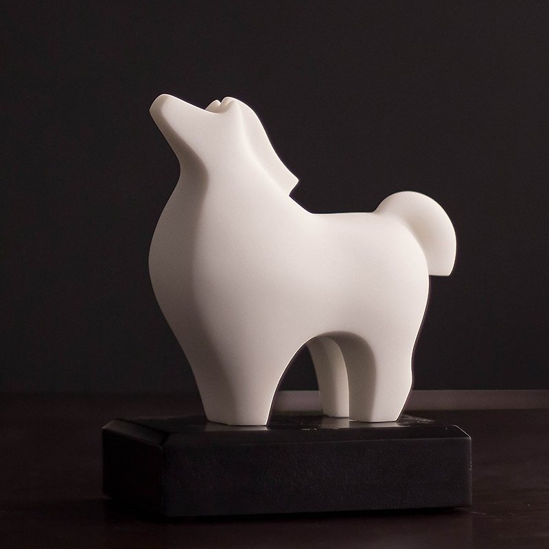 [Zodiac] Quan Art Gallery Chuan_Growth Series-Beyond Horse Horse Shape Stone Sculpture-White - Items for Display - Stone White
