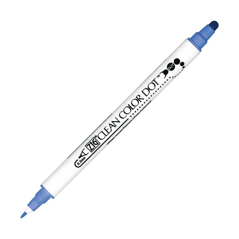 【Kuretake 日本吳竹】ZIG Clean Color Dot 點點筆 濺水藍 - 其他書寫用具 - 塑膠 藍色