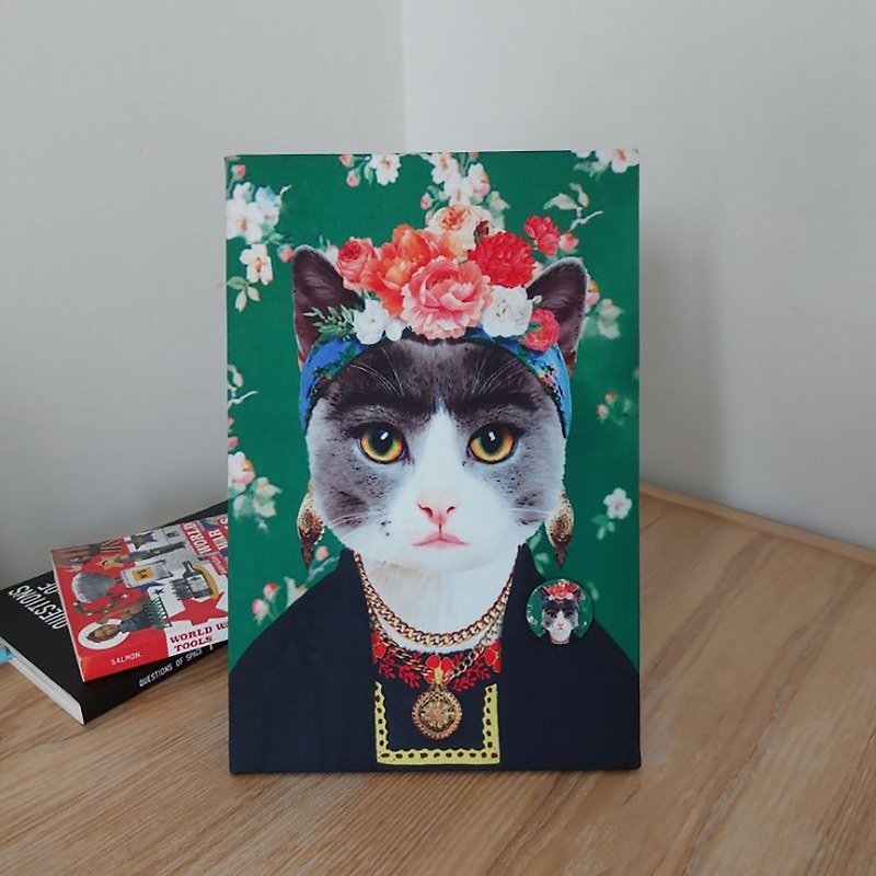 Magnetic Board Drawing of a cat in Frida Khalo style - 似顏繪/人像畫 - 其他材質 