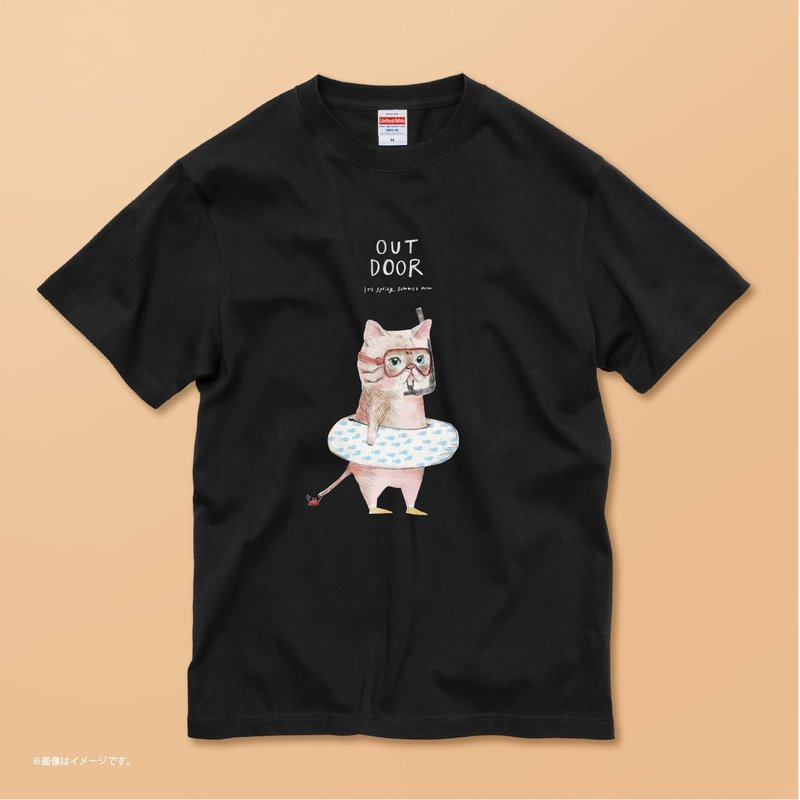 Outdoor_cat/コットンTシャツ - 女 T 恤 - 棉．麻 白色