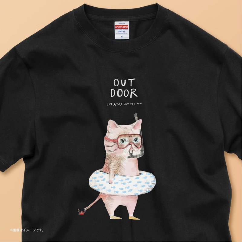 Outdoor_cat / 安心のクオリティ/定番コットンTシャツ - 女 T 恤 - 棉．麻 白色