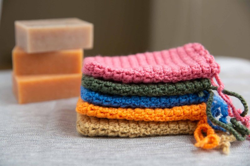 Handmade Wool Soap Bag/ Bubble Bag - Bathroom Supplies - Cotton & Hemp 