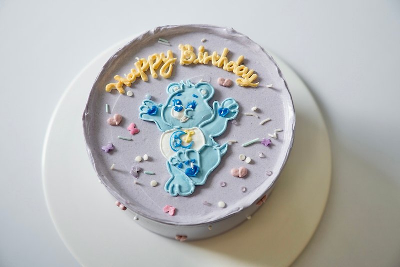 Care Bears Hand Painted Chiffon Cake - เค้กและของหวาน - อาหารสด สีม่วง