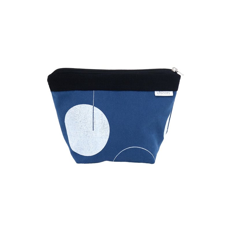 Large standing pouch - Blue - กระเป๋าเครื่องสำอาง - ผ้าฝ้าย/ผ้าลินิน สีน้ำเงิน