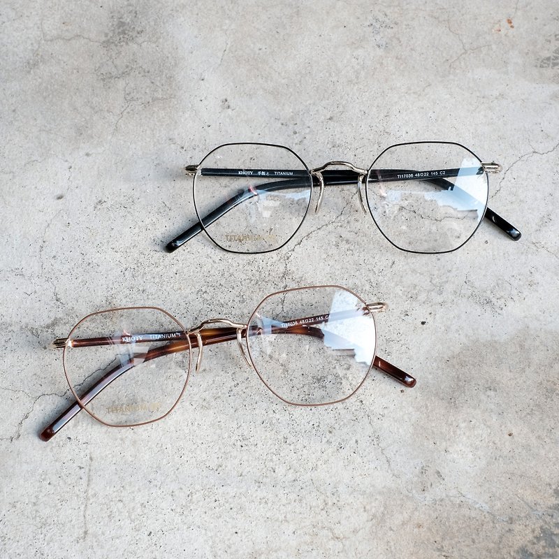 新款 六角鈦金屬框  一體成型鈦鼻墊設計  輕量鏡框 眼鏡 - 眼鏡/眼鏡框 - 其他金屬 多色