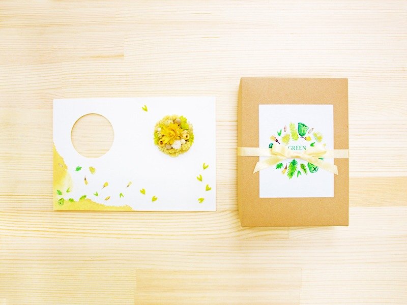 Dry handmade three-dimensional flower card Happy Birthday free ghostwriting - Cards & Postcards - Paper Green