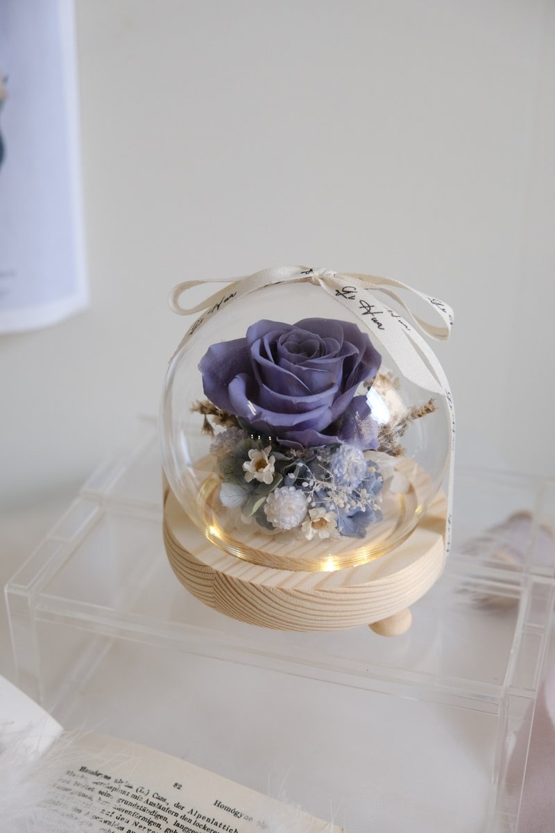 (Lamp style) Nordic Blue-Eternal Flower Glass Flower Ball - ช่อดอกไม้แห้ง - พืช/ดอกไม้ สีน้ำเงิน