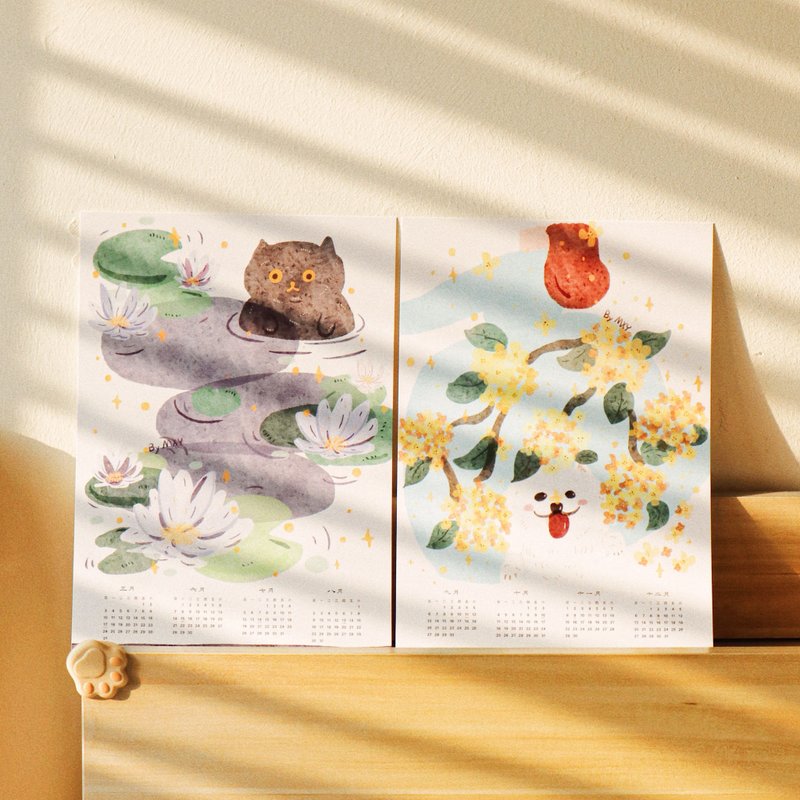 Fuyu Original 2026 Flower Season Illustration Calendar - ปฏิทิน - กระดาษ 