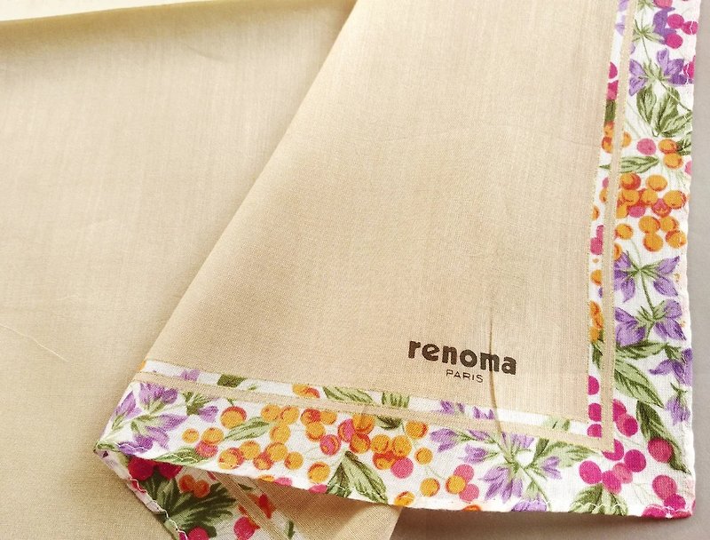 renoma Paris Vintage Handkerchief Women Handkerchief 16.5 x 16 inches
