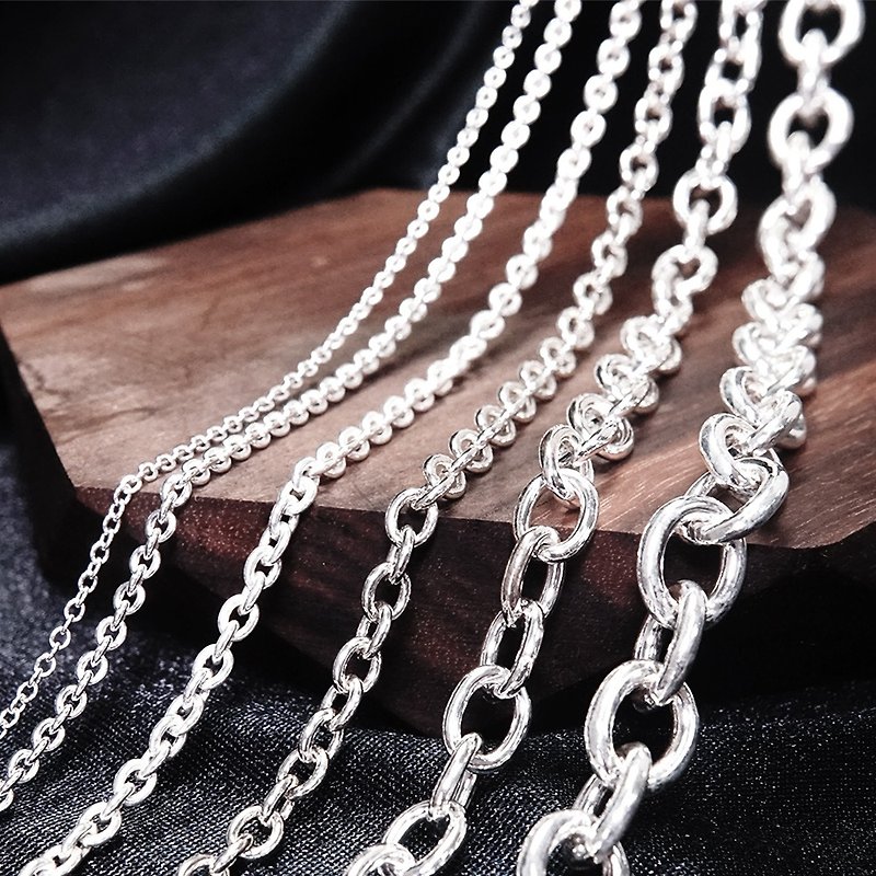Classic circle series 925 sterling silver versatile Silver boys necklace unisex chain - สร้อยคอ - เงินแท้ สีเงิน