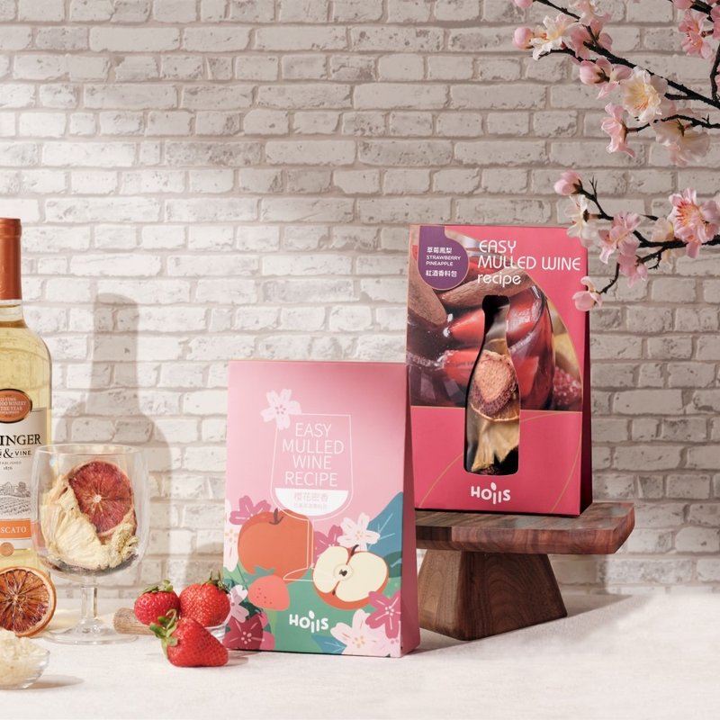 Christmas Gift_Sakura Berry Gift Box DIY Mulled Wine Spice Pack_Sakura+Strawberry Can Be Made into Ice Brew - อาหาร/วัตถุดิบ - วัสดุอื่นๆ สึชมพู