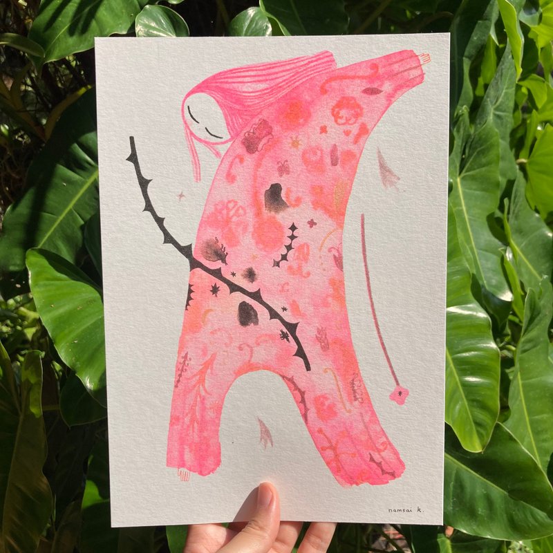 riso print - creature of peace - Posters - Paper Pink