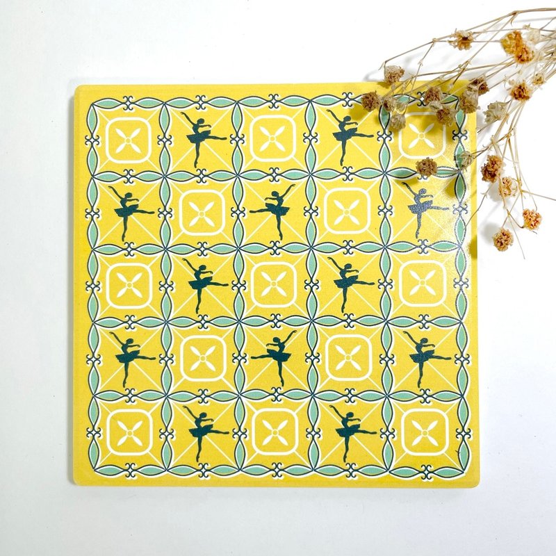 Light dance window grilles - absorbent ceramic coaster / adult ballet / ballet gift / ballet small things - Coasters - Pottery 