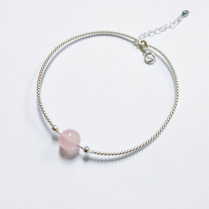 Blessing For Love Personalized Pink Crystal Bracelet Bangle Silver  - Bracelets - Glass Pink