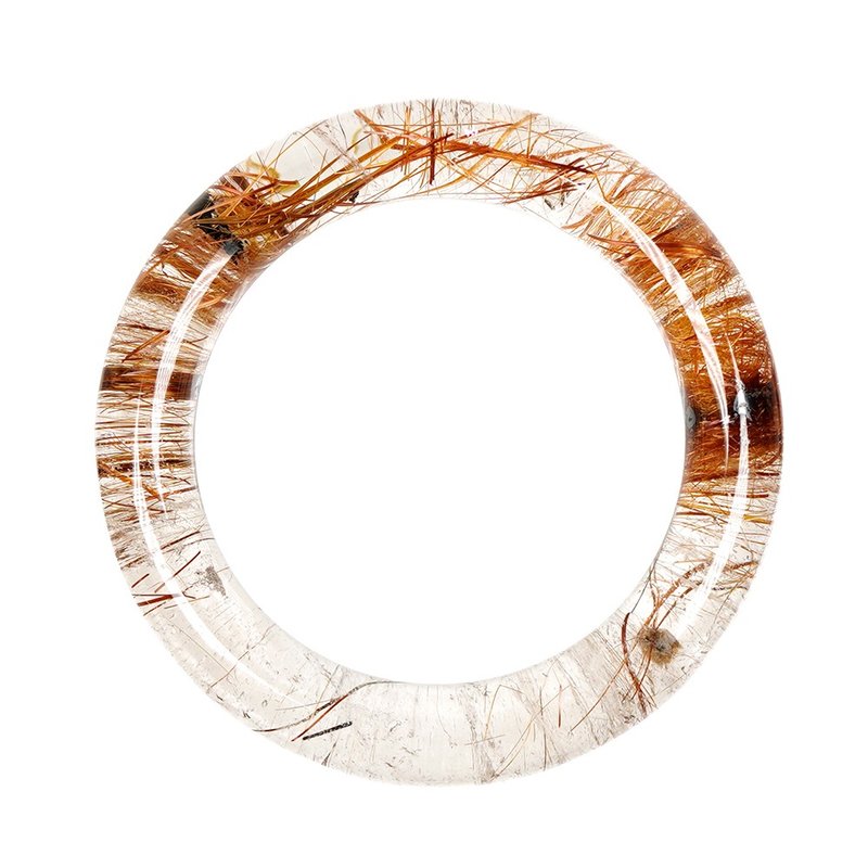 【正佳珠寶】銅鈦晶 超頂級厚絲銅鈦 圓骨手鐲 內徑55.4mm - 手鍊/手環 - 半寶石 多色
