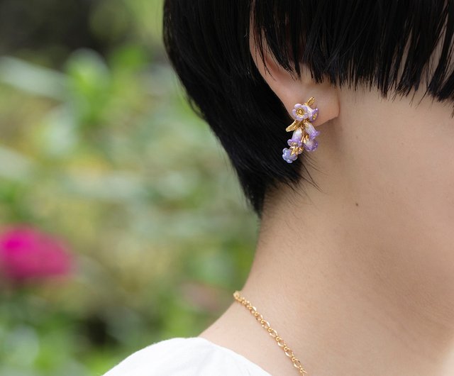 カンパニュラピアス Campanula PA574 - ショップ PalnartPoc ピアス・イヤリング - Pinkoi