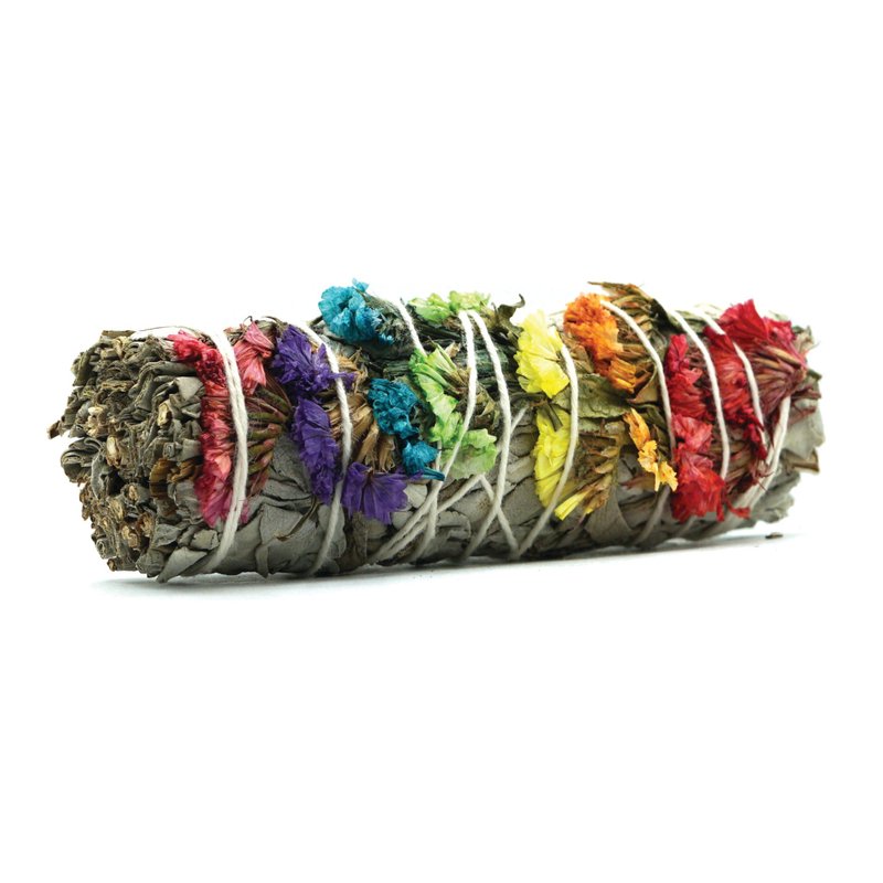 Faiza Naturals 加洲7脈輪星辰花白鼠尾草煙薰棒 4寸 真空包裝 - 香氛/精油/擴香 - 植物．花 綠色