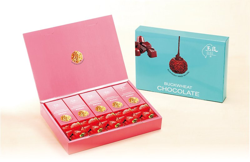 【中秋禮盒】黃金蕎麥草莓球(夢幻甜點) - 巧克力 - 新鮮食材 粉紅色