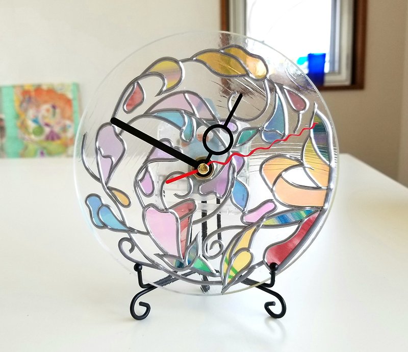 Round Acrylic hanger / placehold watch 　Elven Forest - Clocks - Plastic Multicolor