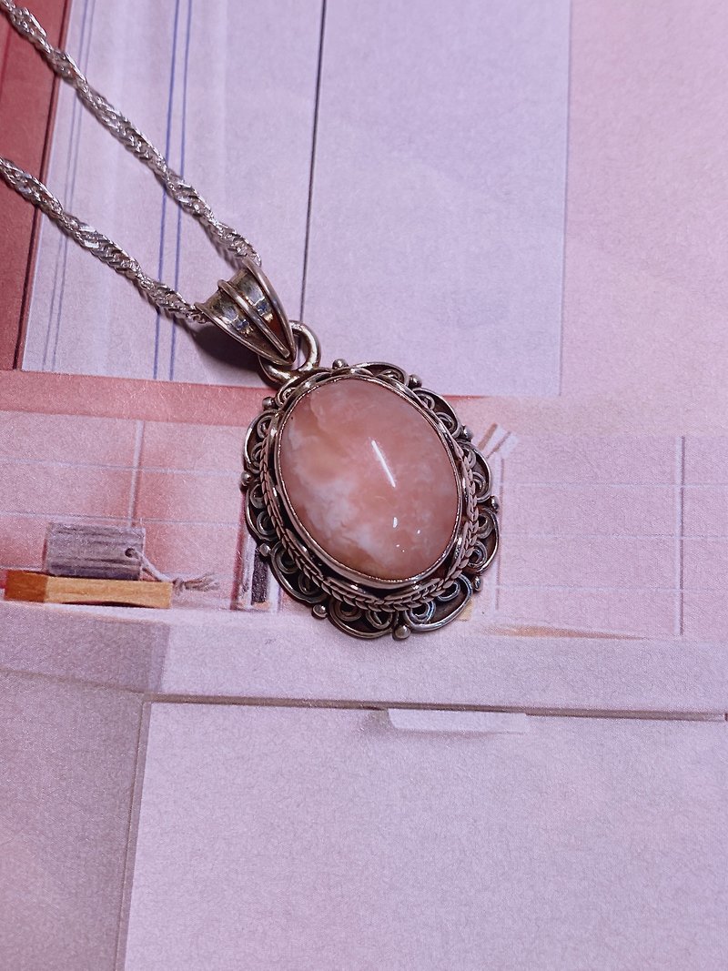 Natural Pink Opal Pendant Traditional Nepalese Handmade