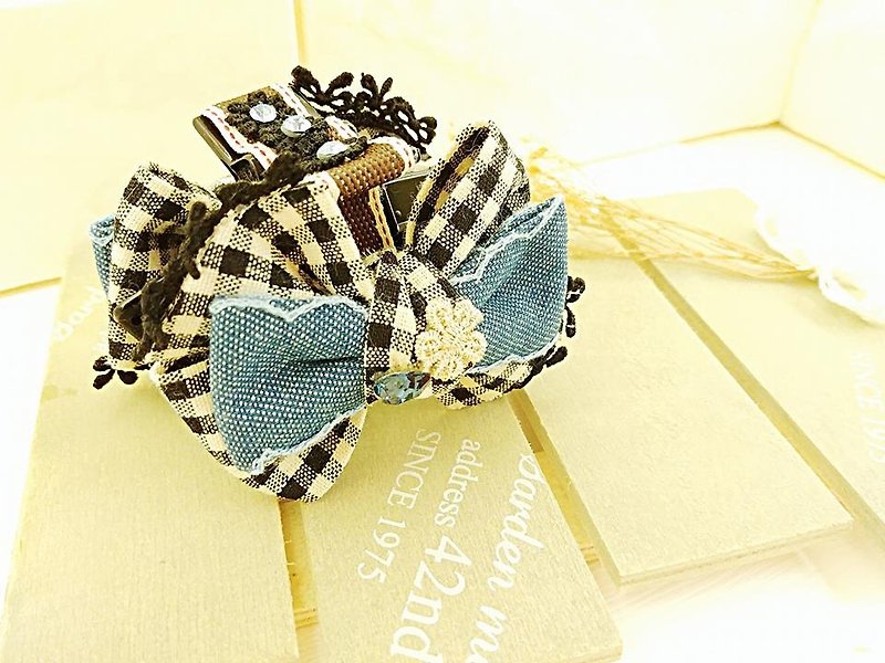 §HUKUROU§ double-sided French bow clip (middle) - Hair Accessories - Acrylic Multicolor