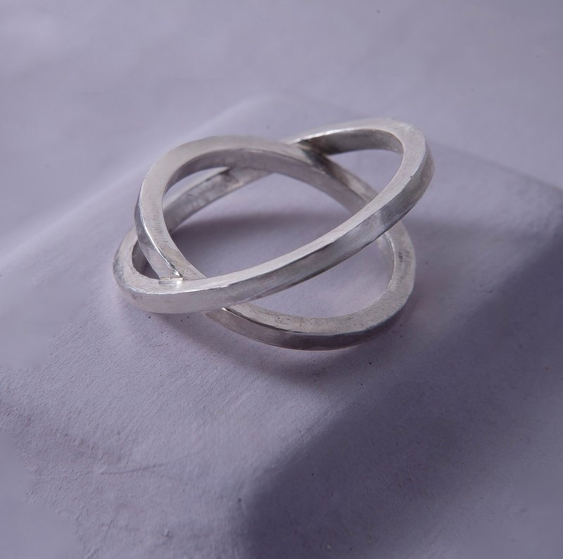 [Size 16] Double circle Silver ring - General Rings - Other Metals Silver