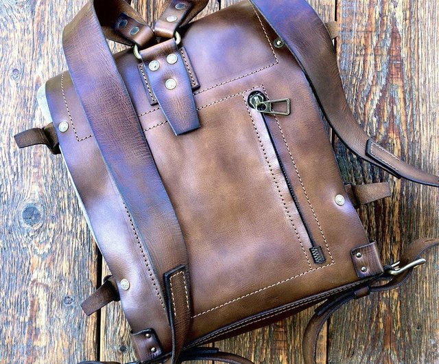 Leather Canvas Backpack Sling Backpack Messenger Bag Satchel