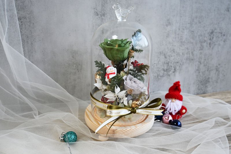 Everlasting Flower Bell Jar-Christmas Blessings - Dried Flowers & Bouquets - Plants & Flowers Green