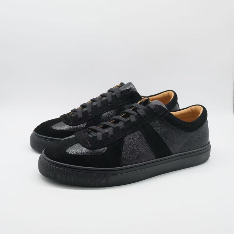 BLANK - TRAINER BLACK 皮革運動休閒鞋 黑色 - 男休閒鞋 - 真皮 黑色