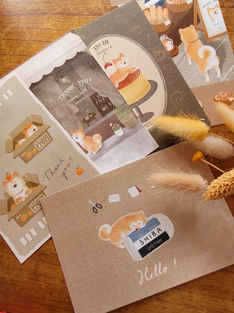 Shiba Postcard - การ์ด/โปสการ์ด - กระดาษ สีส้ม