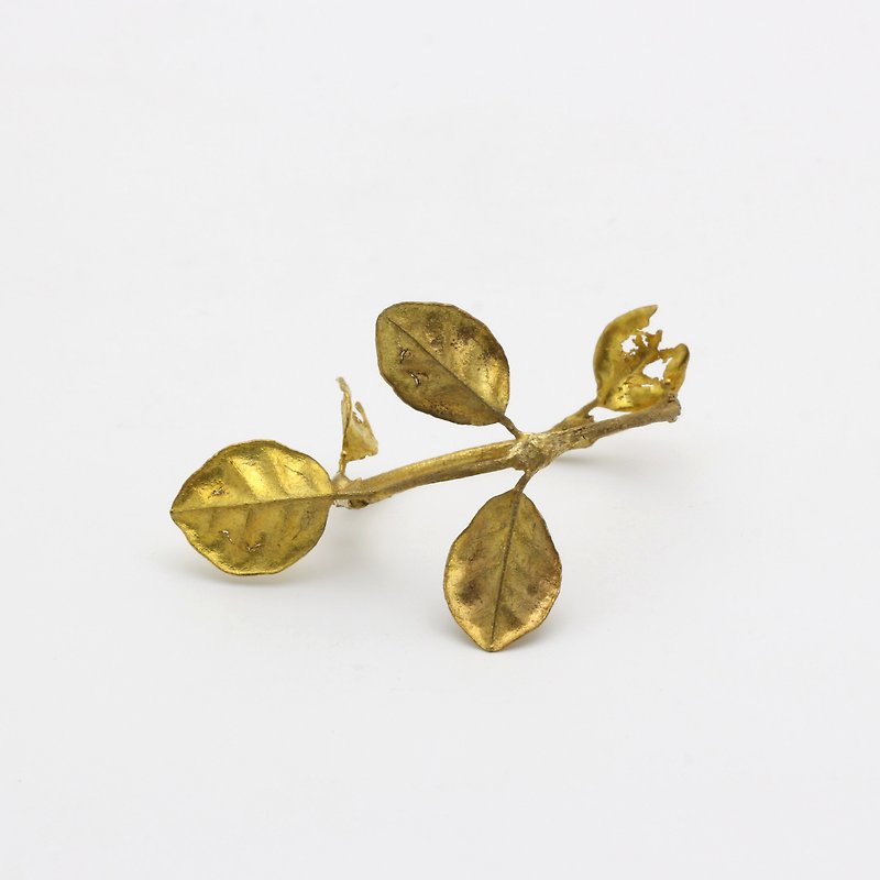 リーフナプキンリングクリスマスの飾り真鍮天然植物 - 置物 - 金属 ゴールド