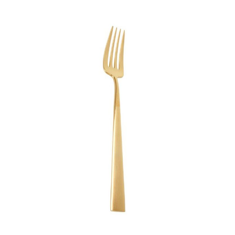 DUNA Matte Gold Dessert Fork - Cutlery & Flatware - Stainless Steel Gold