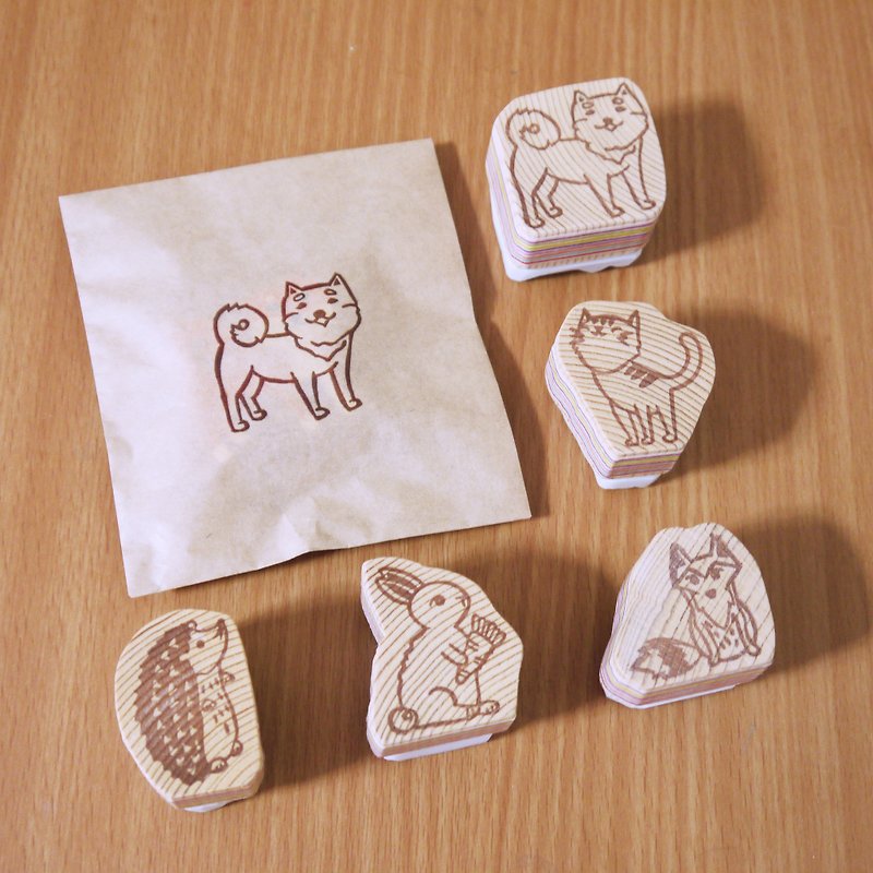 Hand Rubber Stamp_Shiba Inu Companion Stamp (Unit: 1) - Stamps & Stamp Pads - Rubber Multicolor