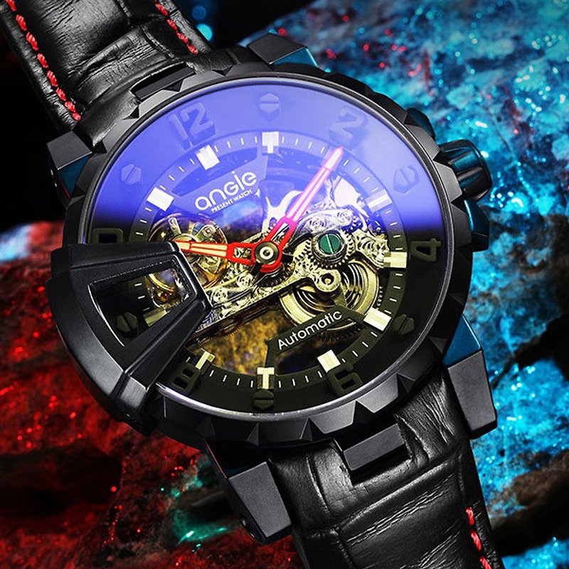 鵲橋非凡 皮帶款 藍玻錶鏡 霧砂黑 - 男裝錶/中性錶 - 不鏽鋼 