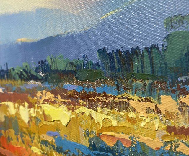 故郷の手描きの風景装飾画のテクスチャ抽象絵画ダイニングルーム