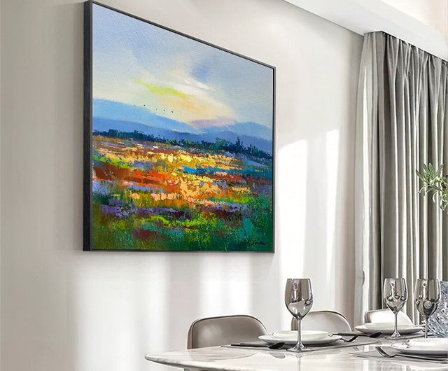 故郷の手描きの風景装飾画のテクスチャ抽象絵画ダイニングルーム
