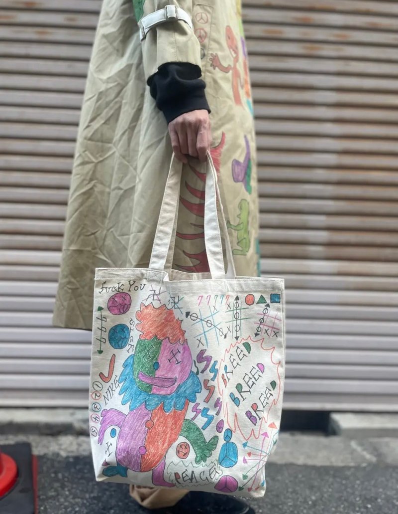 落書きトートバック - トートバッグ・ハンドバッグ - コットン・麻 
