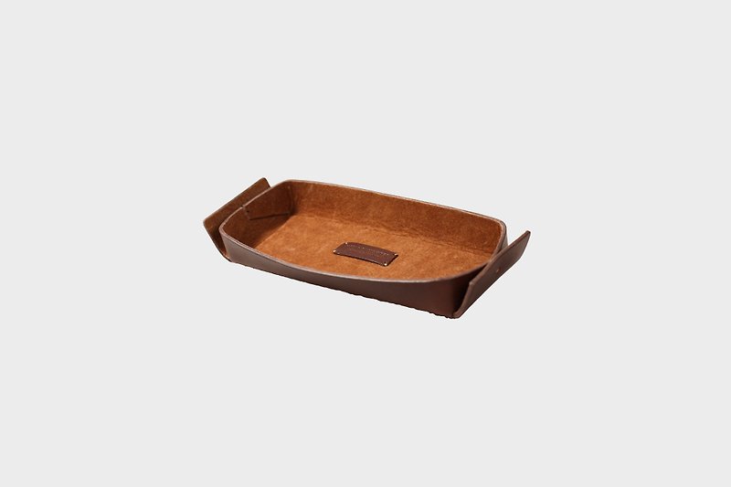 Minimalist stationery tray|custom leather|custom typing|storage tray|tray|leather|gift - กล่องใส่ปากกา - หนังแท้ 