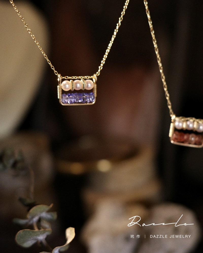 マットパールネックレス タンザナイト 14KGF - ネックレス - 真珠 ホワイト