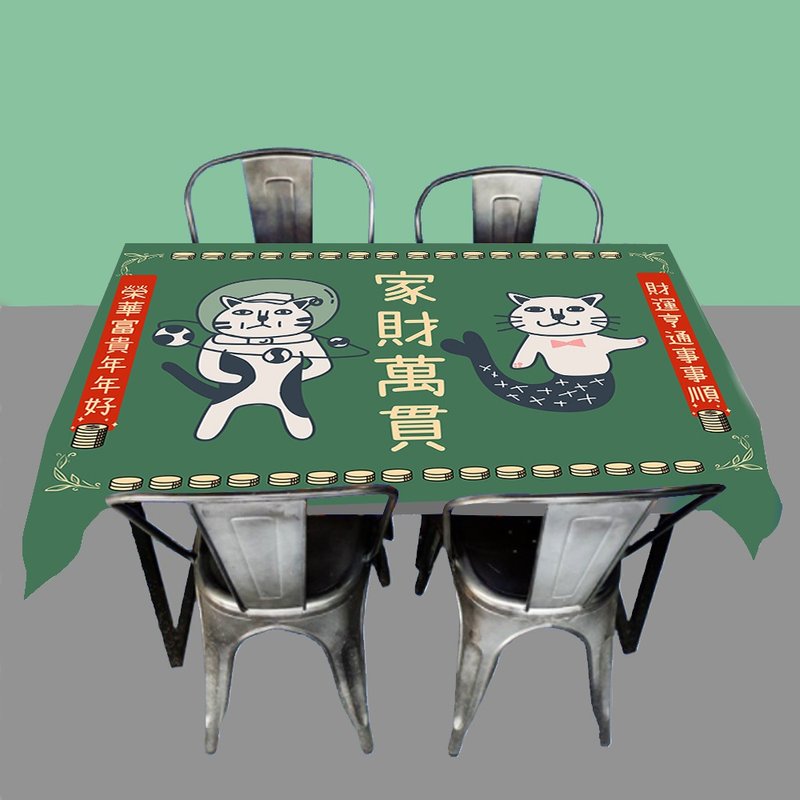 貓咪 桌布 露營 - 桌布/桌巾/餐墊 - 棉．麻 多色