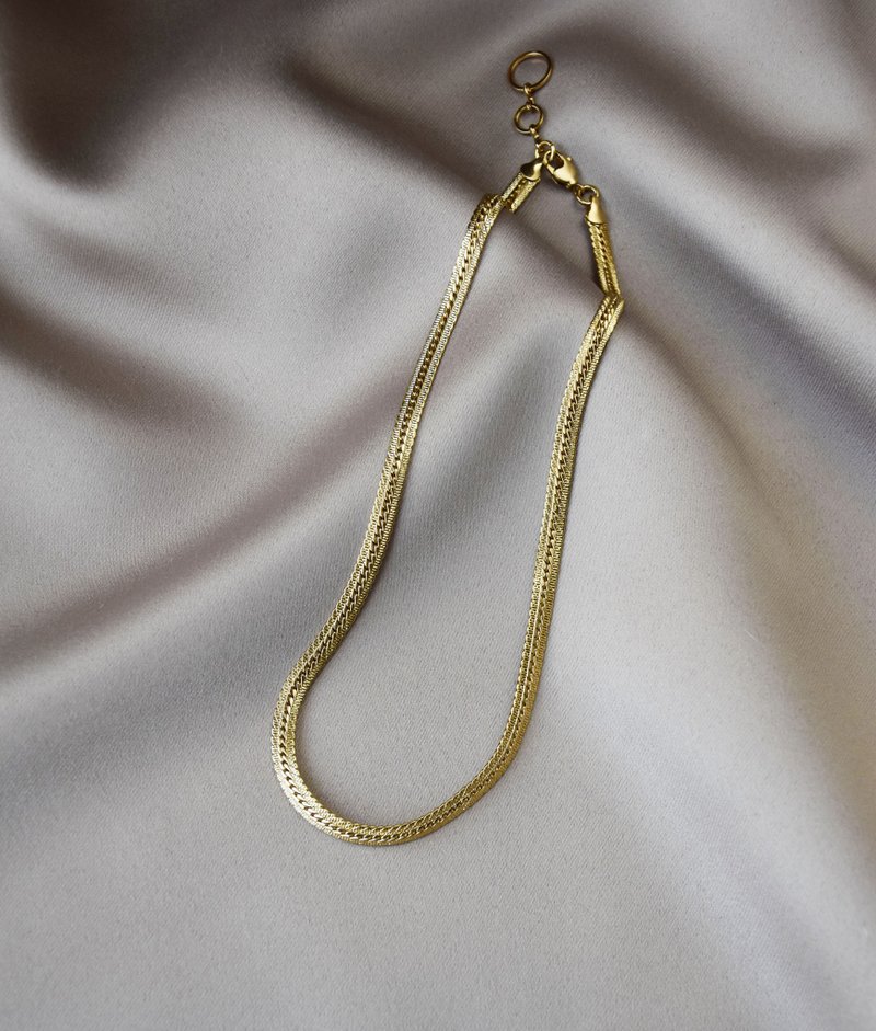 【秋冬新品】歐美復古風蛇骨短項鍊 - 項鍊 - 銅/黃銅 金色