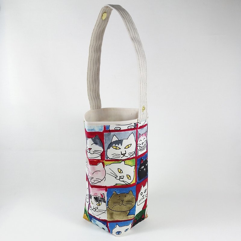 [BD / beverage bag] hand-painted cat - Beverage Holders & Bags - Cotton & Hemp 