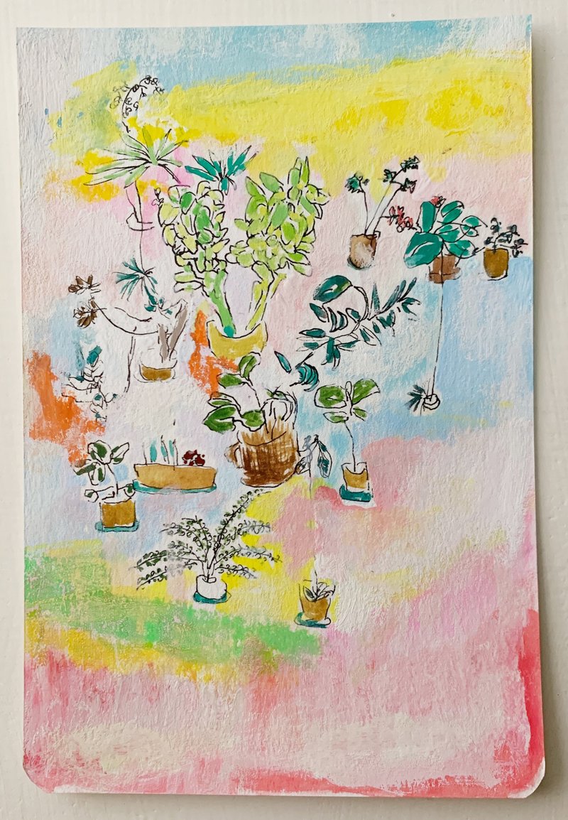 繪畫作品--沈浸在植物世界裡的一張畫 - 壁貼/牆壁裝飾 - 紙 